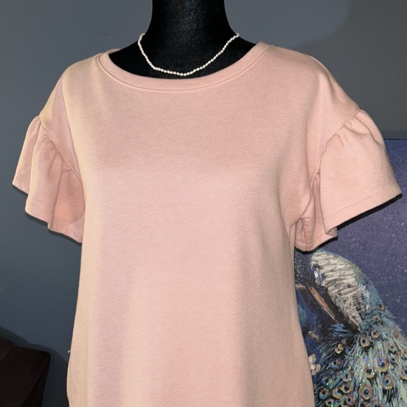 Loft Size S Pink Flutter Sleeve Dress - Picture 2 of 12